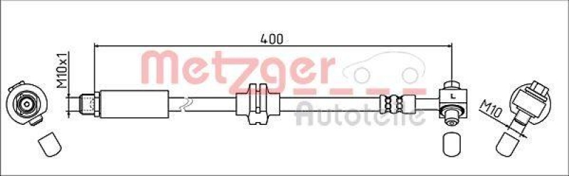 METZGER 4111623 Bremsschlauch f&uuml;r CHEVROLET/OPEL VA links