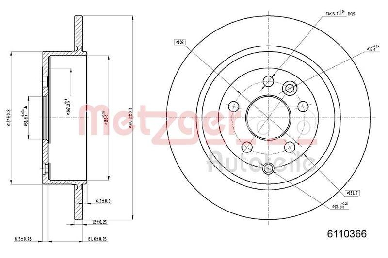 METZGER 6110366 Bremsscheibe Lack/Ks f&uuml;r LAND ROVER HA