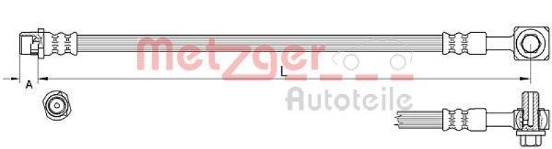METZGER 4111626 Bremsschlauch f&uuml;r OPEL VA links