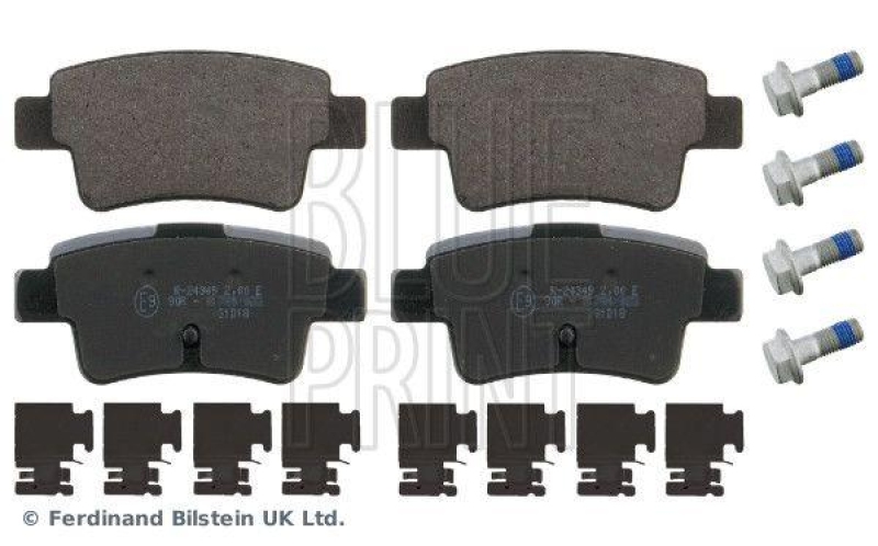 BLUE PRINT ADW194208 Bremsbelagsatz mit Befestigungsmaterial f&uuml;r Fiat PKW