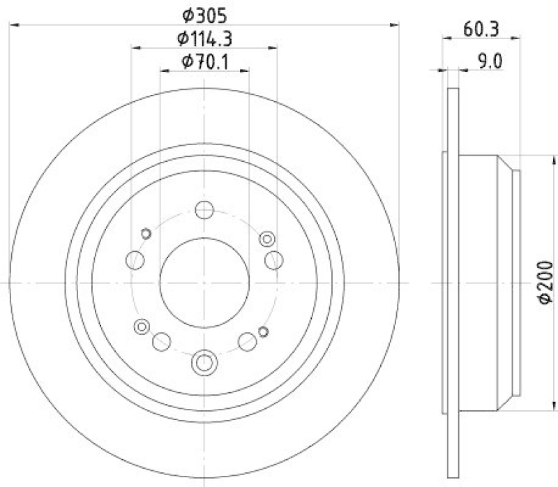 HELLA 8DD 355 116-111 Bremsscheibe f&uuml;r HONDA