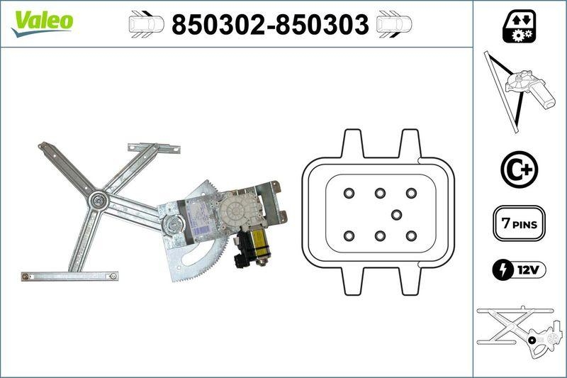 VALEO 850302 Fensterheber vorne links OPEL Zafira