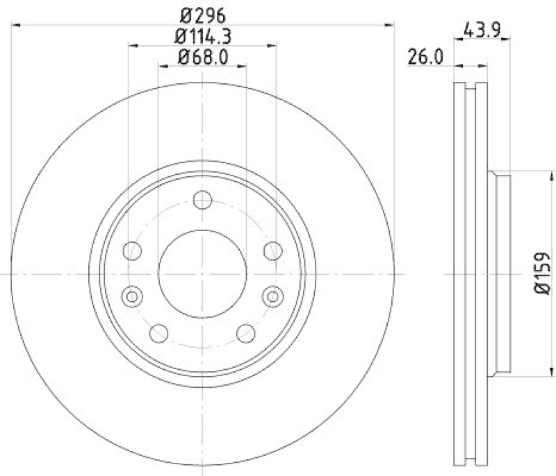 HELLA 8DD 355 116-161 Bremsscheibe f&uuml;r RENAULT