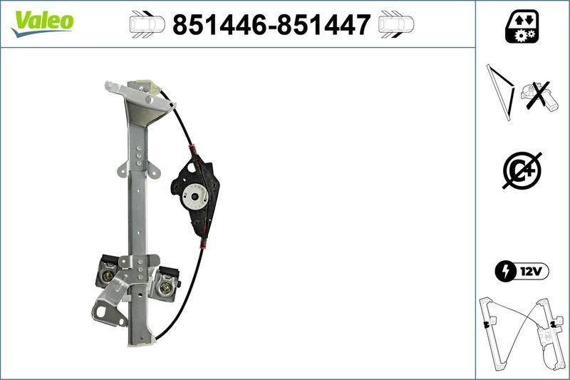 VALEO 851446 Fensterheber (o.Motor) FORD FIESTA 5 v l