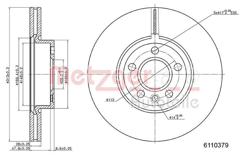 METZGER 6110379 Bremsscheibe Lack/Ks/Hc f&uuml;r FORD/SEAT/VW VA