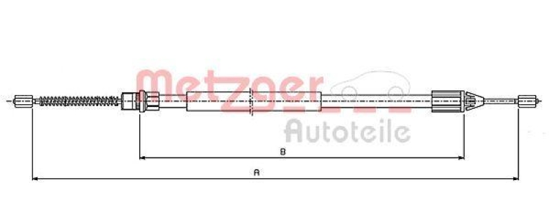 METZGER 10.6542 Seilzug, Feststellbremse f&uuml;r RENAULT hinten links/rechts