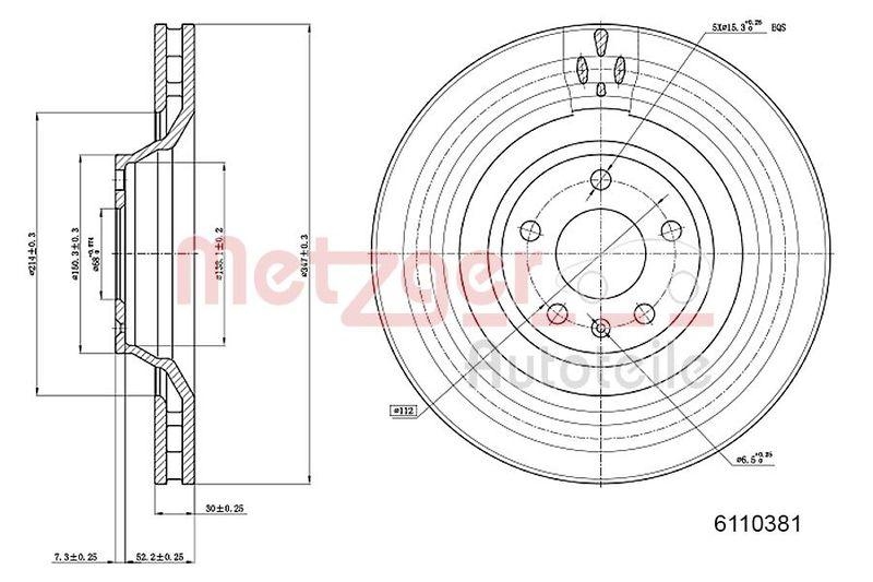 METZGER 6110381 Bremsscheibe Lack/Ks/Ms/Hc f&uuml;r AUDI VA