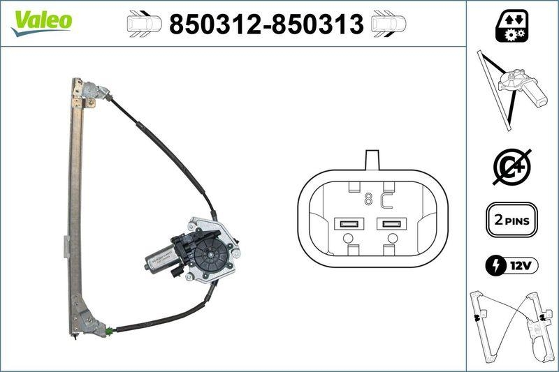 VALEO 850312 Fensterheber vorne links PEUGEOT 405