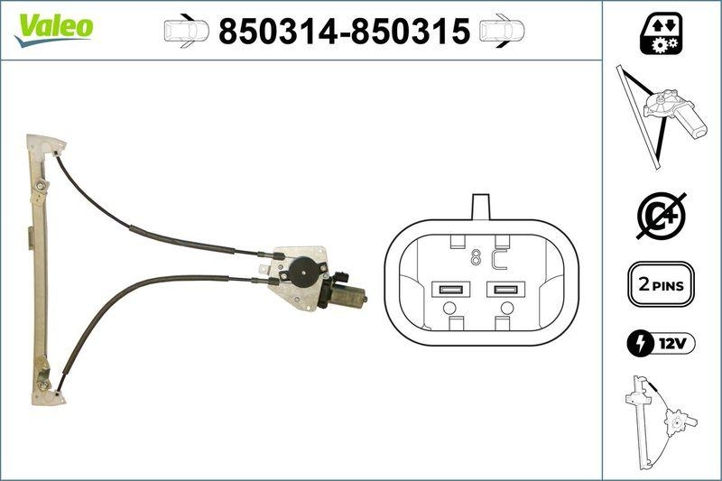 VALEO 850314 Fensterheber vorne links CITROEN Saxo