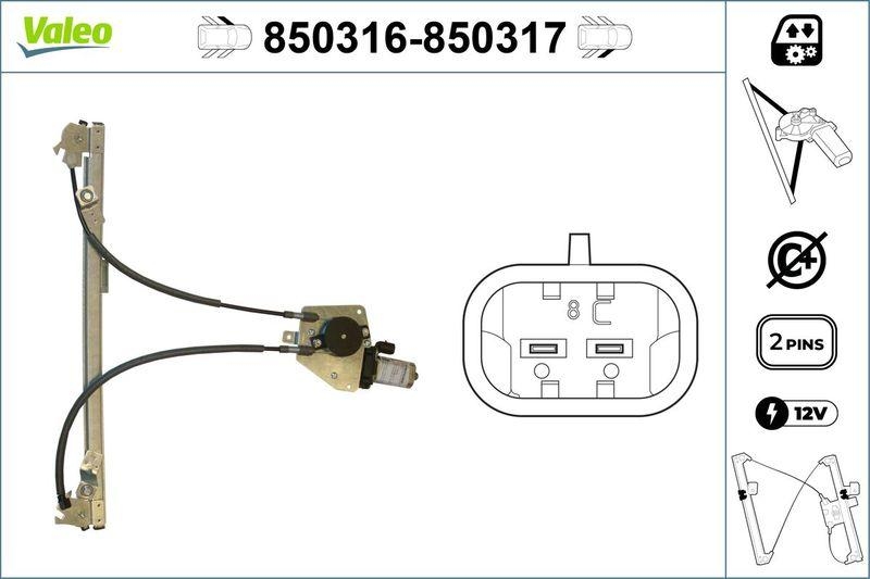 VALEO 850316 Fensterheber vorne links CITROEN Saxo