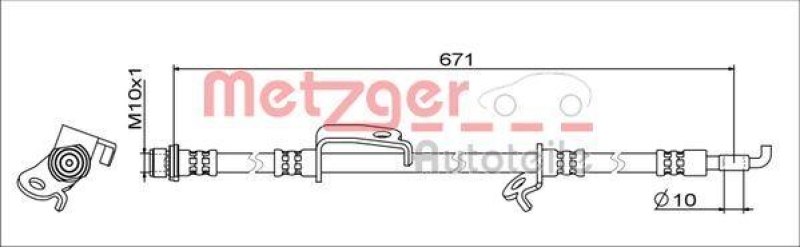 METZGER 4111685 Bremsschlauch f&uuml;r TOYOTA VA links