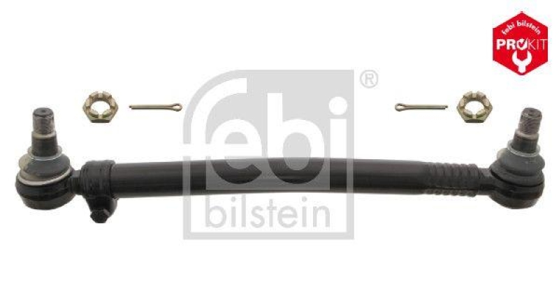FEBI BILSTEIN 09913 Lenkstange mit Kronenmuttern und Splinten, vom Lenkgetriebe zur 1. Vorderachse für Scania
