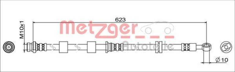 METZGER 4111742 Bremsschlauch f&uuml;r MITSUBISHI VA rechts