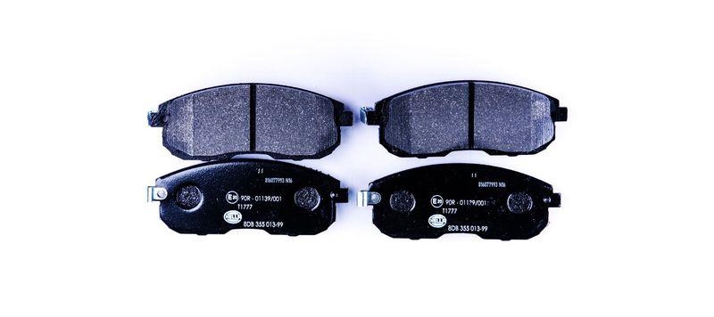 HELLA 8DB 355 013-991 Bremsbelagsatz, Scheibenbremsbelag für NISSAN