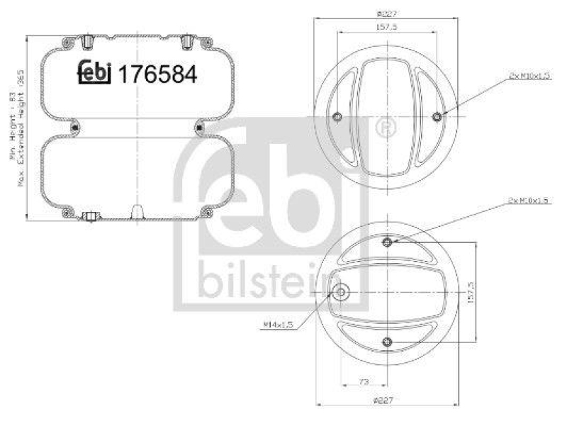FEBI BILSTEIN 176581 Luftfederbalg für Liftachse für Scania
