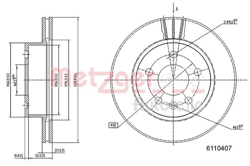 METZGER 6110407 Bremsscheibe Lack/Ks/Ms/Hc f&uuml;r MB VA