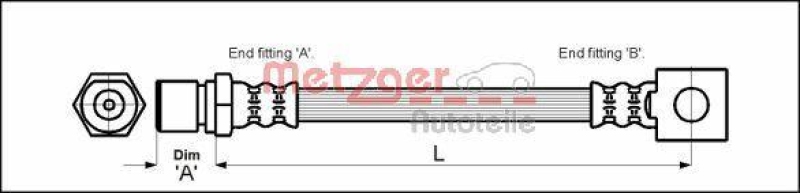 METZGER 4111757 Bremsschlauch f&uuml;r OPEL/VAUXHALL VA links/rechts
