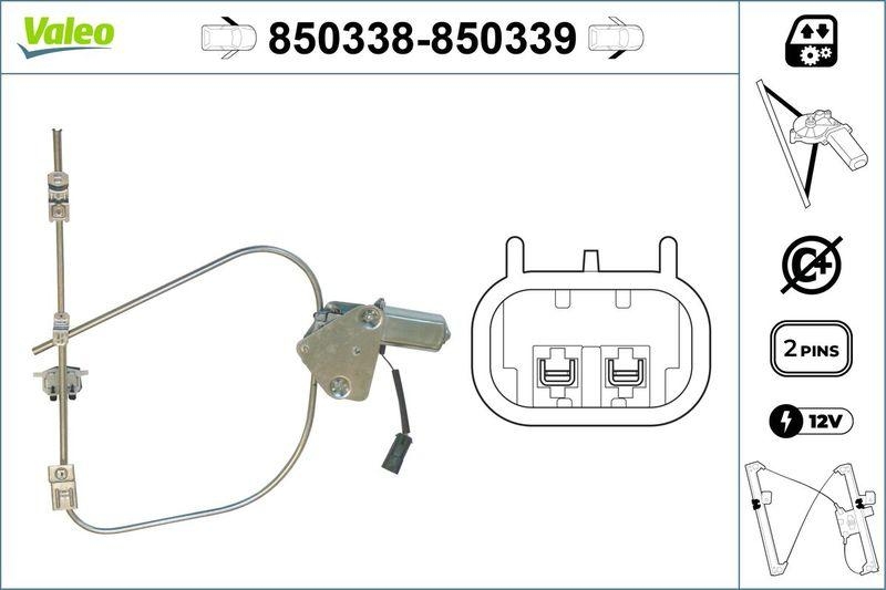 VALEO 850338 Fensterheber vorne links RENAULT Clio