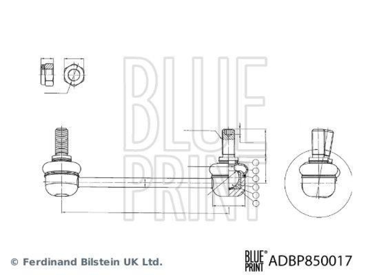 BLUE PRINT ADBP850017 Verbindungsstange mit Sicherungsmuttern f&uuml;r MITSUBISHI