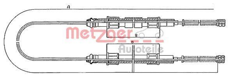 METZGER 10.713 Seilzug, Feststellbremse f&uuml;r AUDI/VW hinten