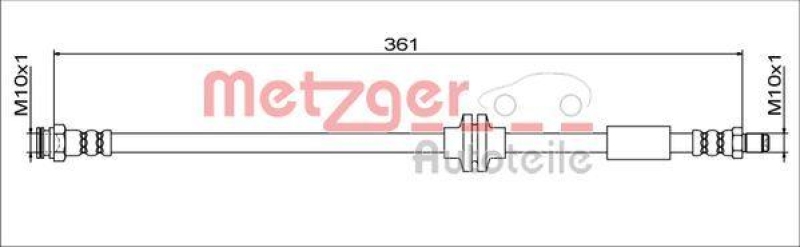 METZGER 4111779 Bremsschlauch f&uuml;r FIAT/JEEP HA links/rechts