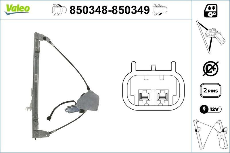 VALEO 850348 Fensterheber vorne links RENAULT Megane