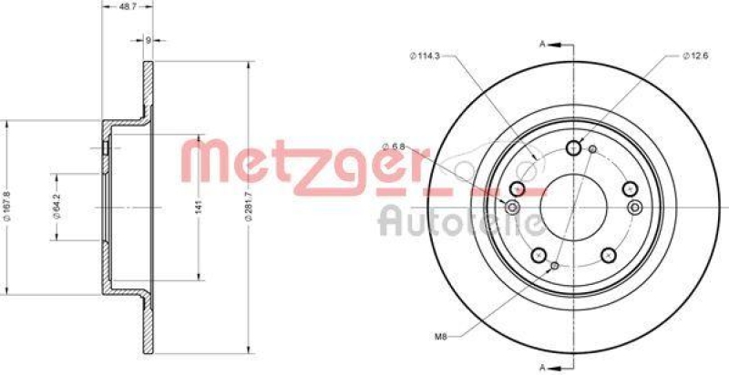 METZGER 6110426 Bremsscheibe Lack/Ks f&uuml;r HONDA HA