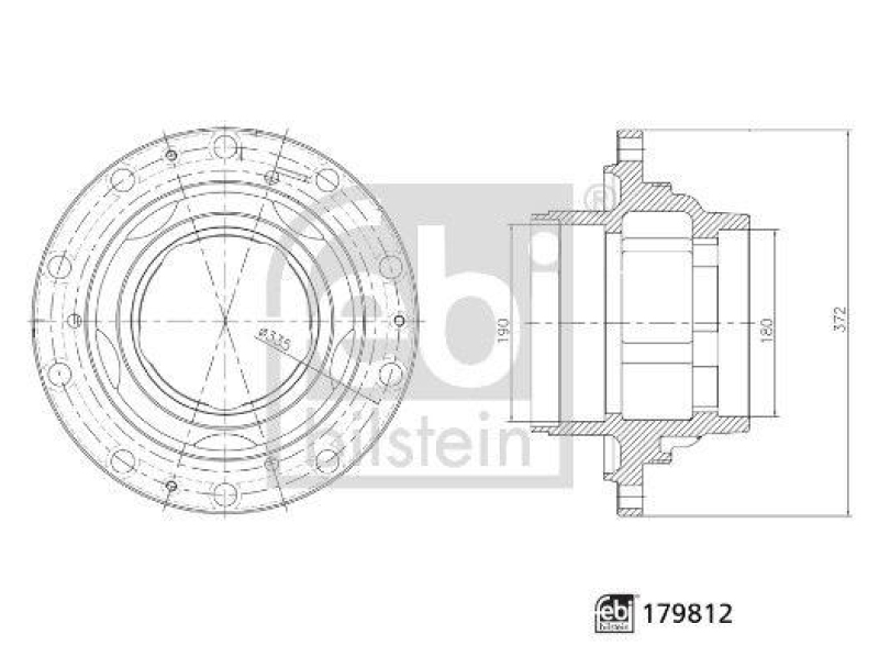 FEBI BILSTEIN 179812 Radnabe ohne Radlager f&uuml;r Iveco