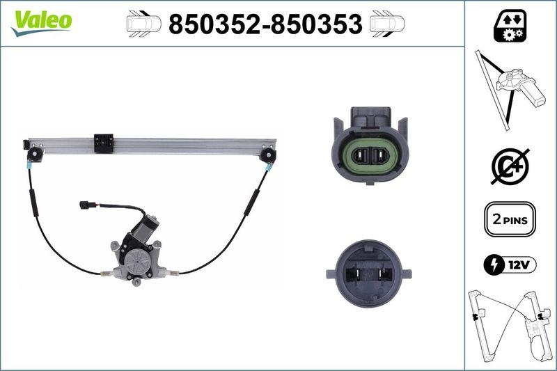 VALEO 850352 Fensterheber vorne links RENAULT Megane