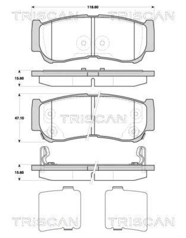TRISCAN 8110 43030 Bremsbelag Hinten f&uuml;r Hyundai Santa Fe