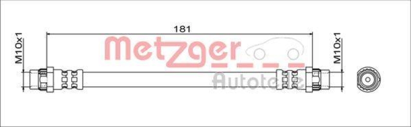 METZGER 4111797 Bremsschlauch f&uuml;r SMART HA links/rechts