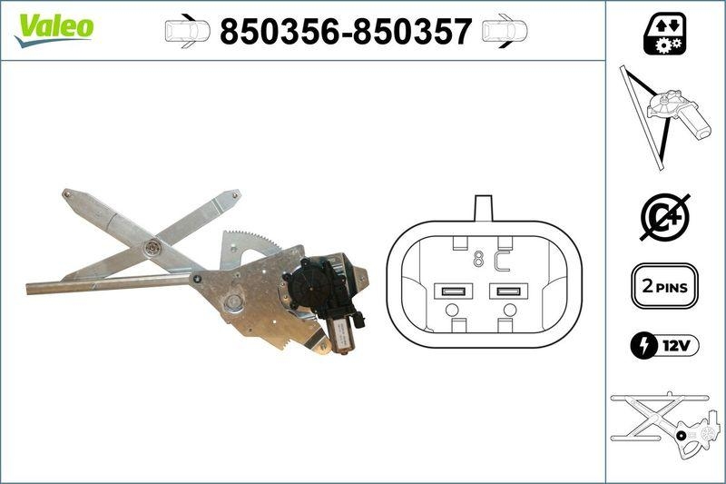 VALEO 850356 Fensterheber vorne links NISSAN Kubistar