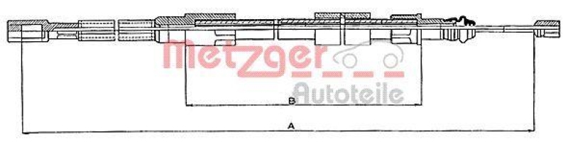 METZGER 10.7211 Seilzug, Feststellbremse f&uuml;r VW hinten rechts