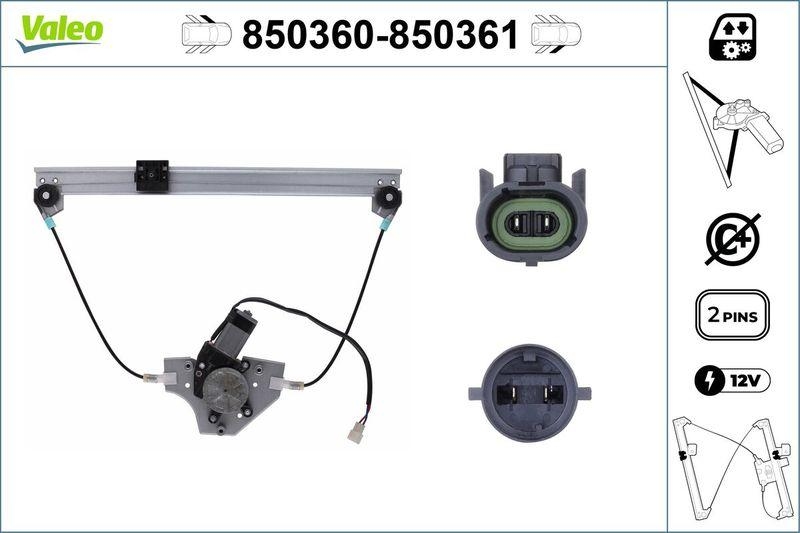 VALEO 850360 Fensterheber vorne links RENAULT Clio