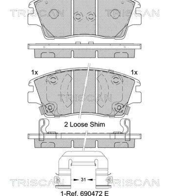 TRISCAN 8110 43055 Bremsbelag Vorne für Hyundai, Kia