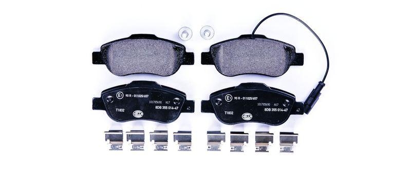 HELLA 8DB 355 014-471 Bremsbelagsatz, Scheibenbremsbelag f&uuml;r FIAT/FORD