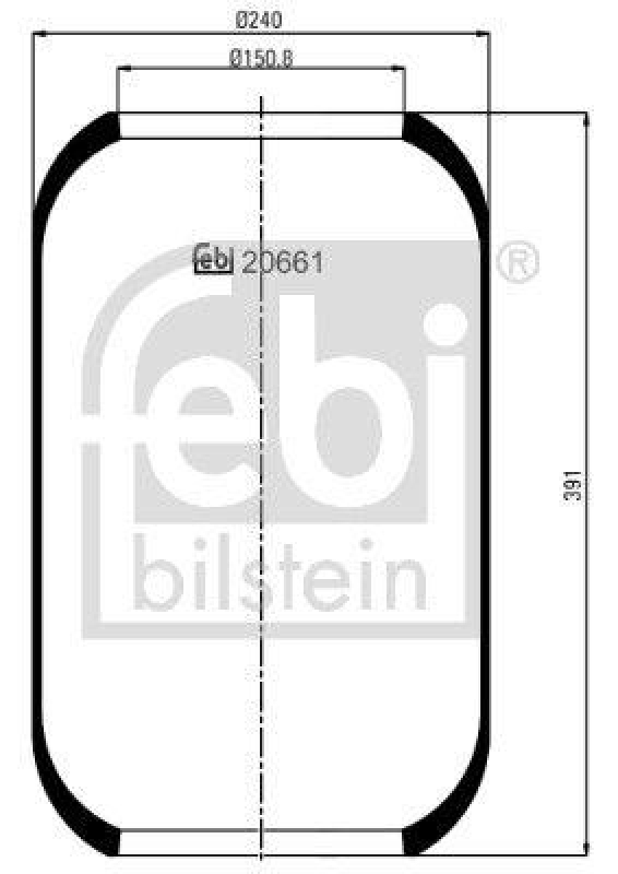 FEBI BILSTEIN 20661 Luftfederbalg ohne Kolben für EVOBUS