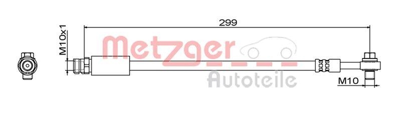 METZGER 4111827 Bremsschlauch f&uuml;r AUDI/VW HA links/rechts
