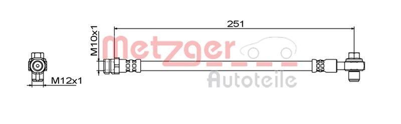 METZGER 4111830 Bremsschlauch f&uuml;r SEAT/SKODA/VW HA links/rechts