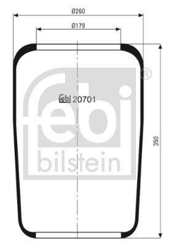 FEBI BILSTEIN 20701 Luftfederbalg ohne Kolben für Fahrzeugbau