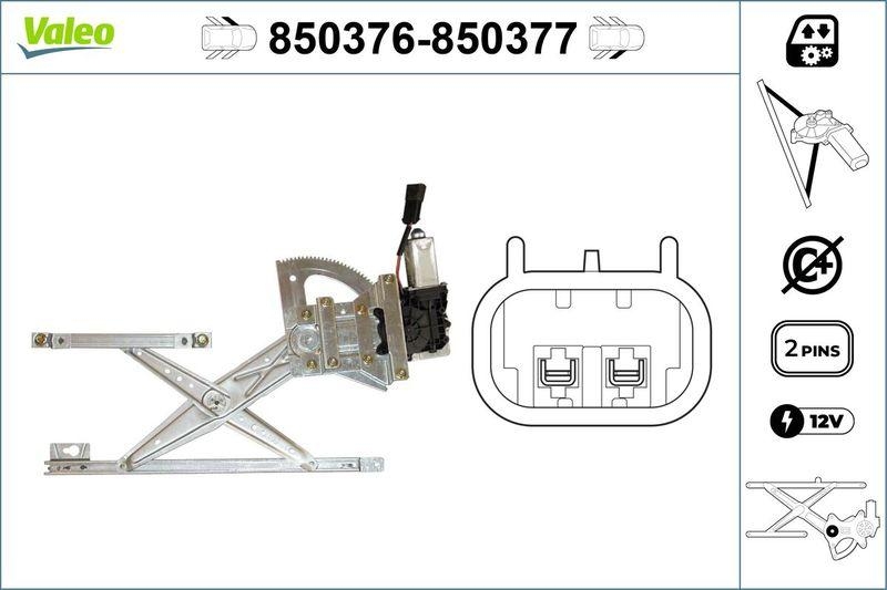 VALEO 850376 Fensterheber vorne links HONDA Civic