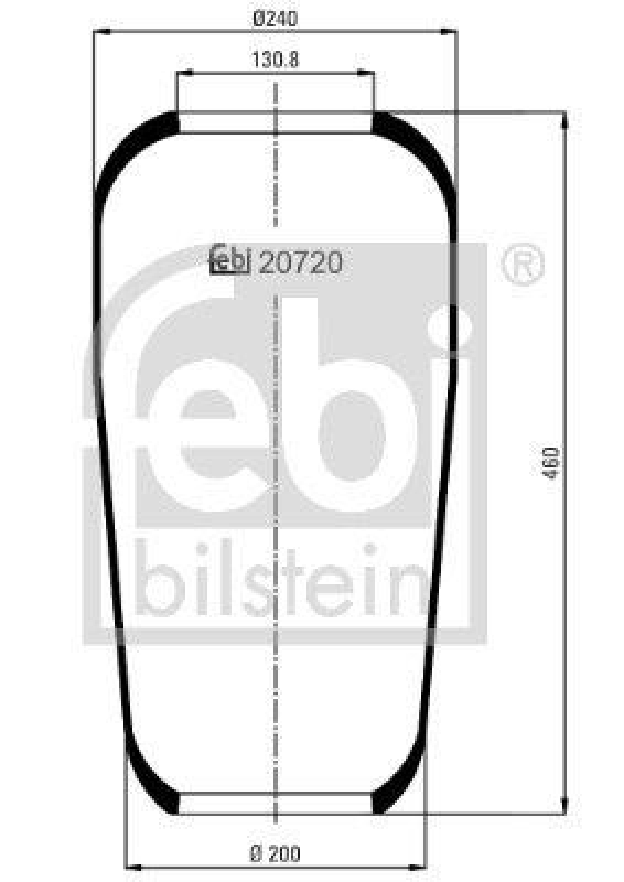 FEBI BILSTEIN 20720 Luftfederbalg ohne Kolben für Mercedes-Benz