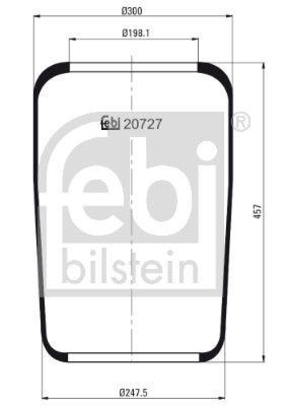 FEBI BILSTEIN 20727 Luftfederbalg ohne Kolben für M A N