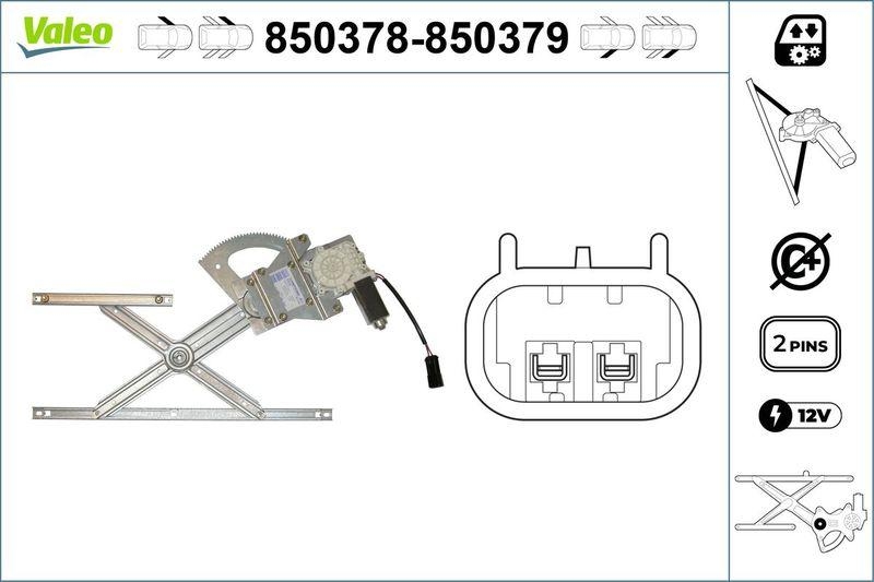 VALEO 850378 Fensterheber vorne links ROVER 25