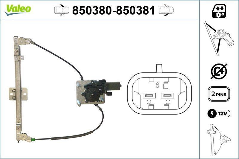 VALEO 850380 Fensterheber vorne links SEAT Ibiza