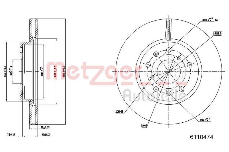 METZGER 6110474 Bremsscheibe Lack/Ks/Ms f&uuml;r FIAT/SUZUKI VA