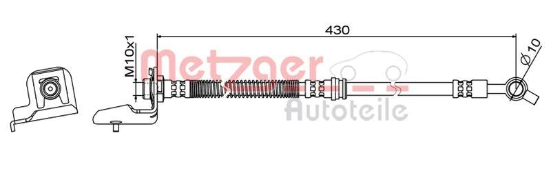 METZGER 4111866 Bremsschlauch f&uuml;r HYUNDAI VA rechts