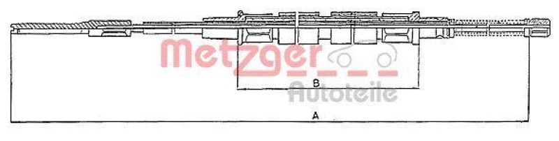 METZGER 10.743 Seilzug, Feststellbremse f&uuml;r VW hinten