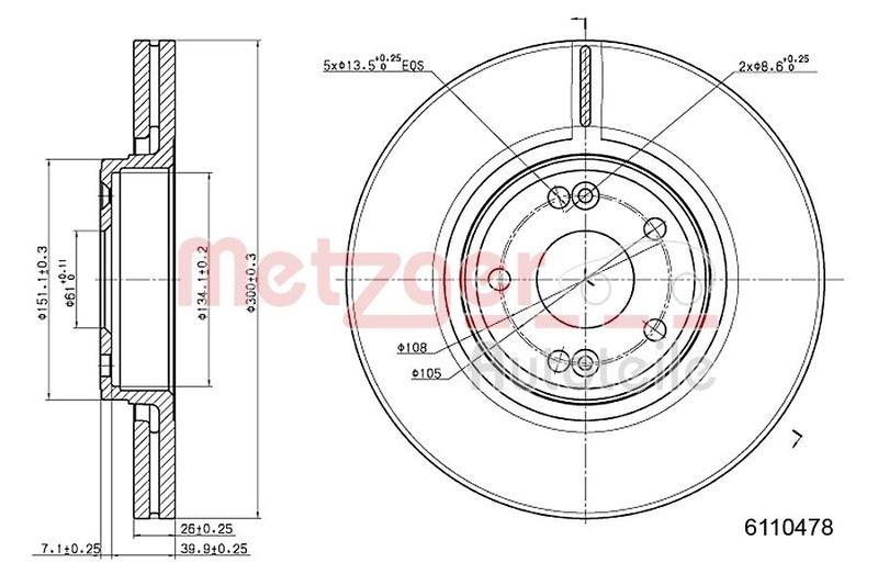 METZGER 6110478 Bremsscheibe Lack/Ks/Ms/Hc f&uuml;r RENAULT VA
