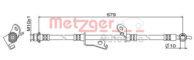 METZGER 4111887 Bremsschlauch f&uuml;r TOYOTA VA rechts